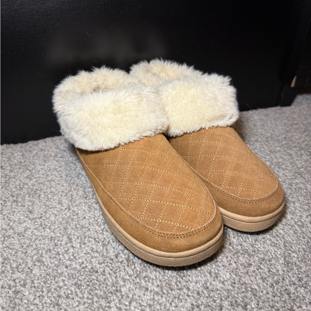 Cozy tan slippers